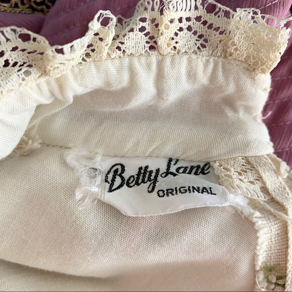 Vintage Betty Lane 70’s Prairie Victorian Embroidered Floral Linen Maxi Dress - Picture 10 of 10